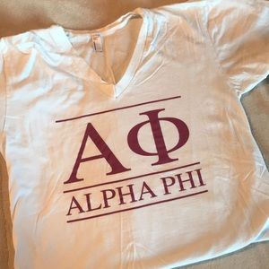 Alpha Phi v-neck T-shirt